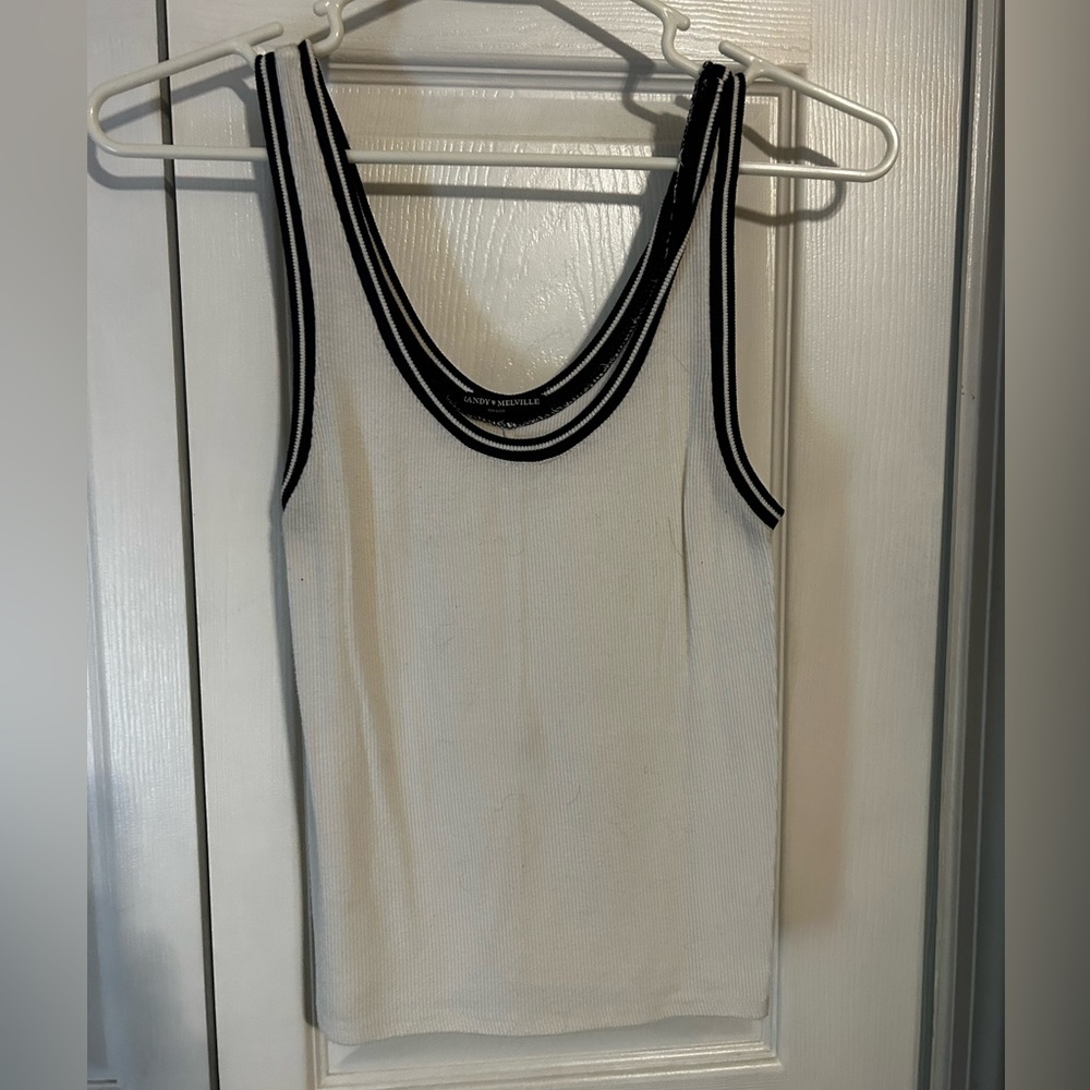 White and navy tank top